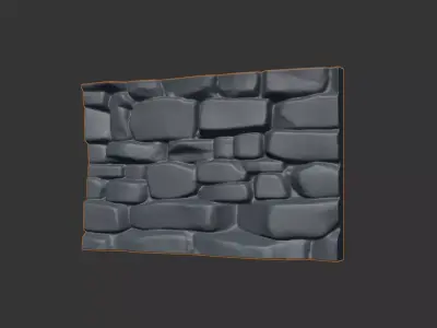 Jagged Gneiss Rock Wall Geometry 3D model