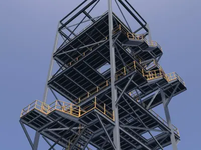 Industrial staircase 25O27 3D model