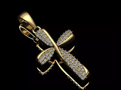 Pendant Cross Jewelry Brand Gold  3D print model