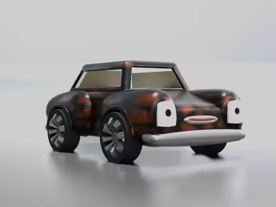 cartoon car Low-poly 3D model