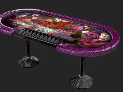 Poker Table Low-poly 3D model