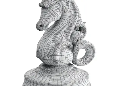 Horse statue Low-poly 3D model 9