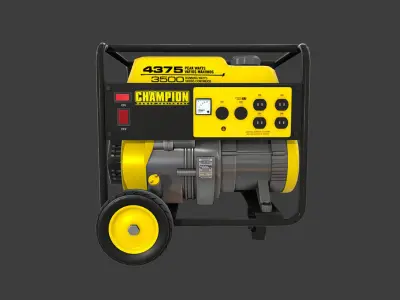 Generator portable on wheels Low-poly 3D model