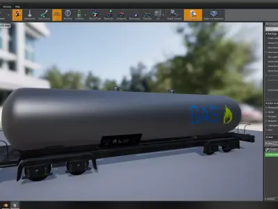 Realistic wagon model 3D optimized UE4 textures 4K Low-poly 3D model