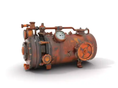 Vintage Steampunk Boiler model pack Low-poly 3D model