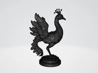 Elegant  Glass Peacock Showpiece for Interior Decoration 3D print model