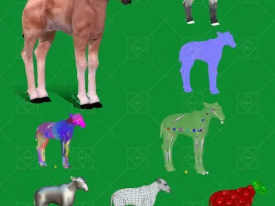 Young Wildebeest Gnu Antelope Low-poly 3D model