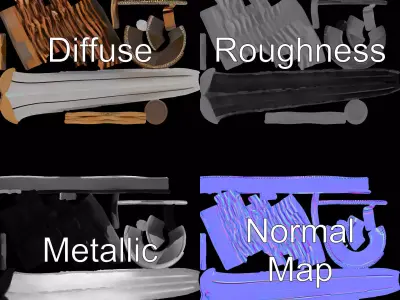 Elegant Katana Sword model pack Low-poly 3D model