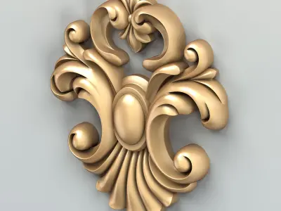 Carved decor central 046 3D model