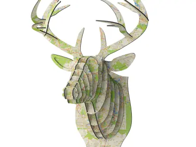 Bucky Cardboard Deer Head 3D model