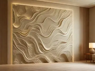 modern panel wall decor set relief stl mural CNC 171 3D model