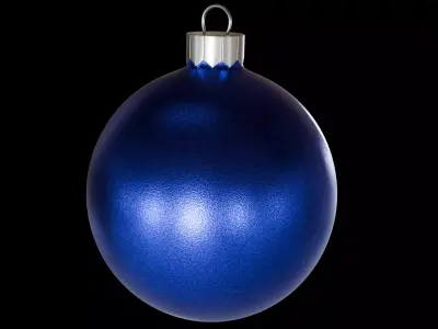 Blue Christmas Ornament Ball 3D Model - Decorative Bauble 3D model