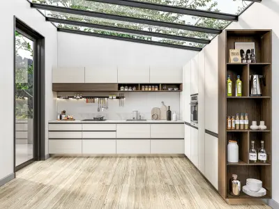 Kitchen fully parametric  Resizable manufacturable  0020 3D model