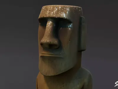 Moai Statue Low-poly 3D model get