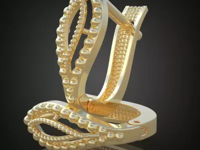 Earring 3D model 3D printable model 0111-36ol 3D print model