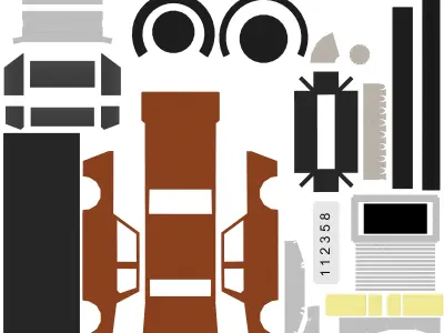 Low Poly Sedan Car Low-poly 3D model