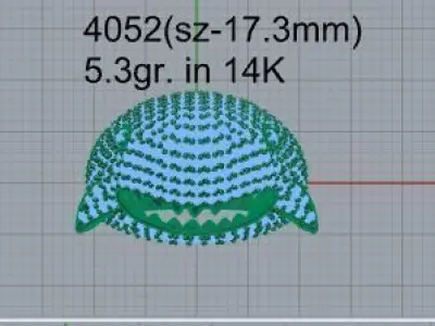 Diamond Shark Ring 4052 3D print model