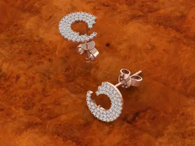 Diamond Jewelry Earring 3D print model shop