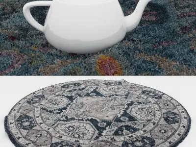 Round Rug Set 194 3D model