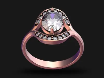 Ring Jewelry Gems Diamonds Wedding Engagement-ring 3D print model