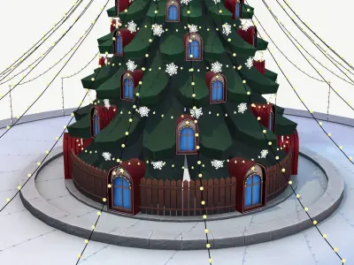 New Year Tree Free low-poly 3D model