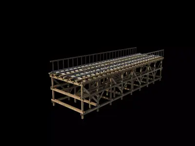 Wooden railway bridge 3D model purchase