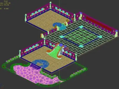 Game Cartoon Family - Ground 03 3D model