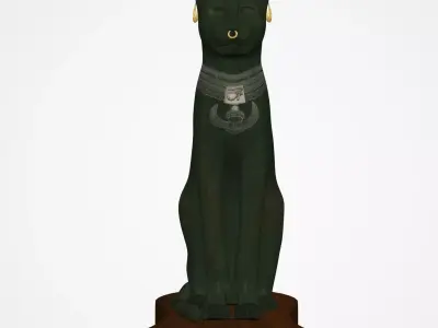 Bastet statue of egyptian cat 3D model