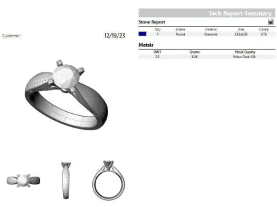 Round 0-75-CT 4 Shank width Sizes Quarter Round 3D Model Pack