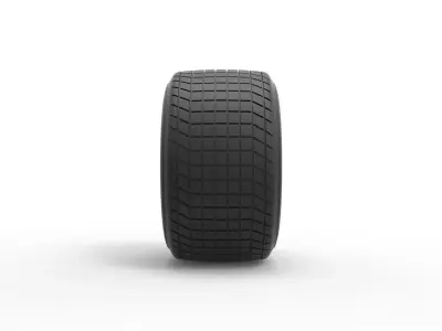 Wheel of Vintage Dirt race car V3 Scale 1 to 25 3D print model