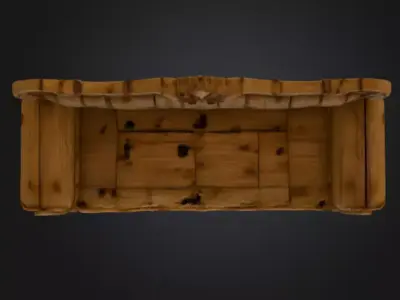 Decayed Baroque Sofa Low-poly 3D model