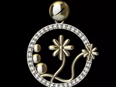 Single flower pendant or necklace 3D print model