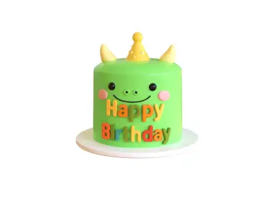 Low-Poly Birthday Cake 03 Low-poly 3D model
