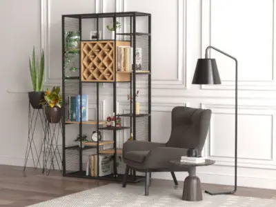 Steel Display and Arm chair  3D model
