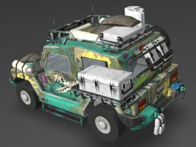 Offroad vehicle with texture Low-poly 3D model
