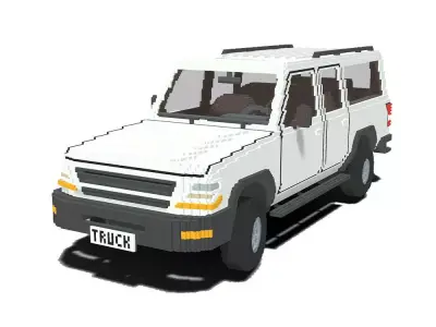Voxel Pickup SUV Low-poly 3D model