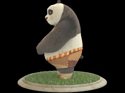 Kung fu panda Po Low-poly 3D model