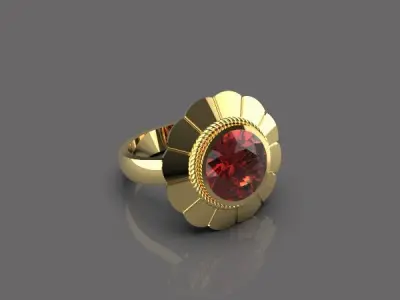 Flower Women Ring 3dm stl 3D print model 3D print model