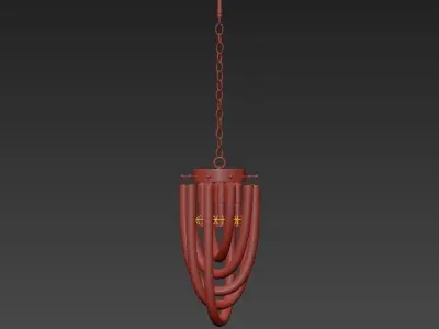 Chandelier modern glass and metal 3D model