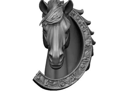 horse with horse shoe 3D print model