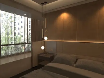 Luxurious 3D Bedroom Design 3D model