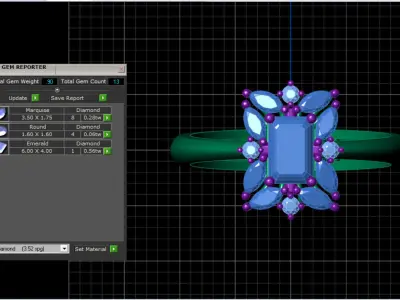 Royal Emerald Solitaire with marquise  3D print model