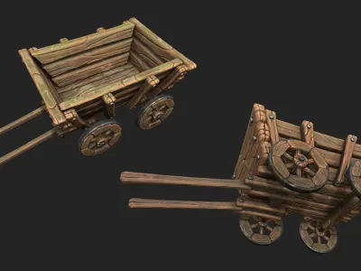 Stylized Cart - Gameready Asset Low-poly 3D model