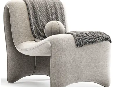 Bridgette Chair Cardiff Cream By Highfashionhome 3D model