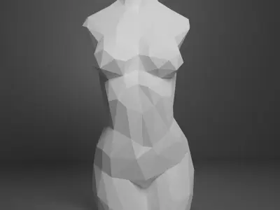 Low Poly Female Torso 3D print model