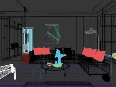 Restaurant model MAX decoration Modern 3D model