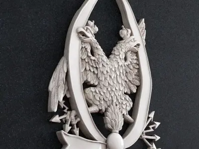 eagle ribbon coat of arms 3D print model