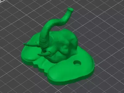 Elephant Wall Hook 3D print model