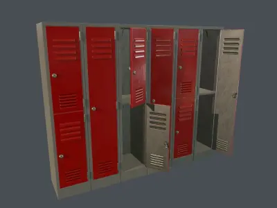 Metal Locker PBR Game Ready Low-poly 3D model