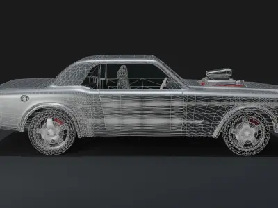 1896 Muscle Car Low-poly 3D model